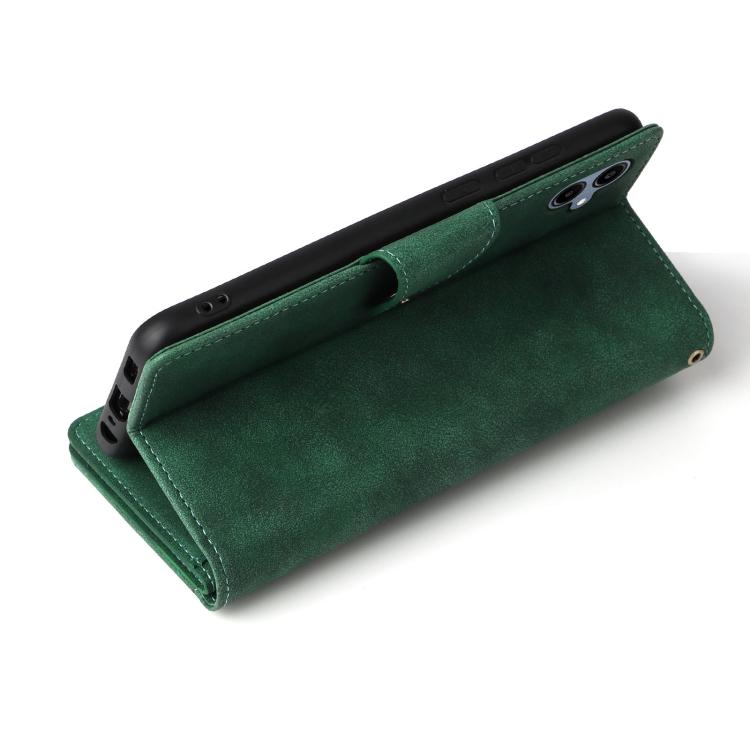 For Galaxy A07 4G / 5G Rivet Buckle 9 Cards Three Fold Leather Phone Case