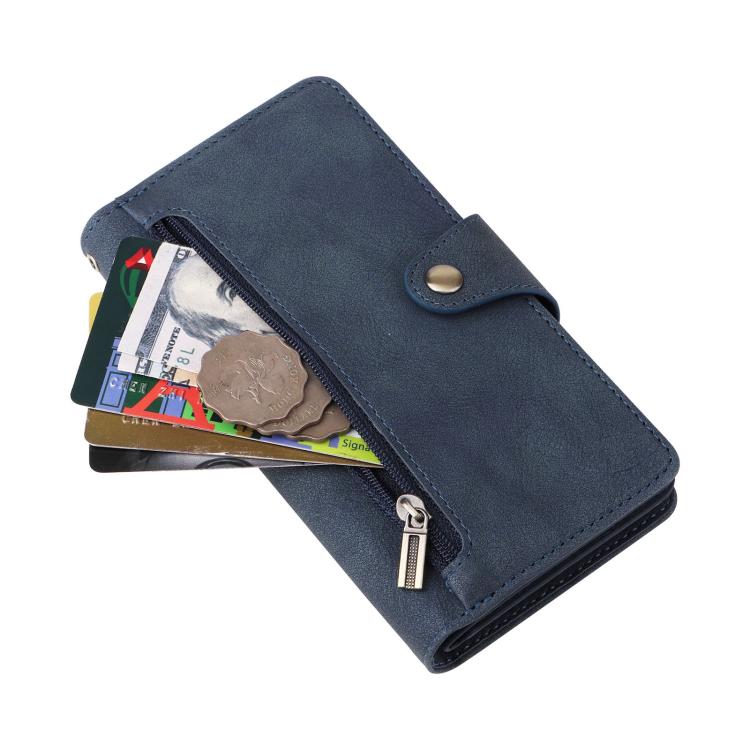 For Galaxy A07 4G / 5G Rivet Buckle 9 Cards Three Fold Leather Phone Case