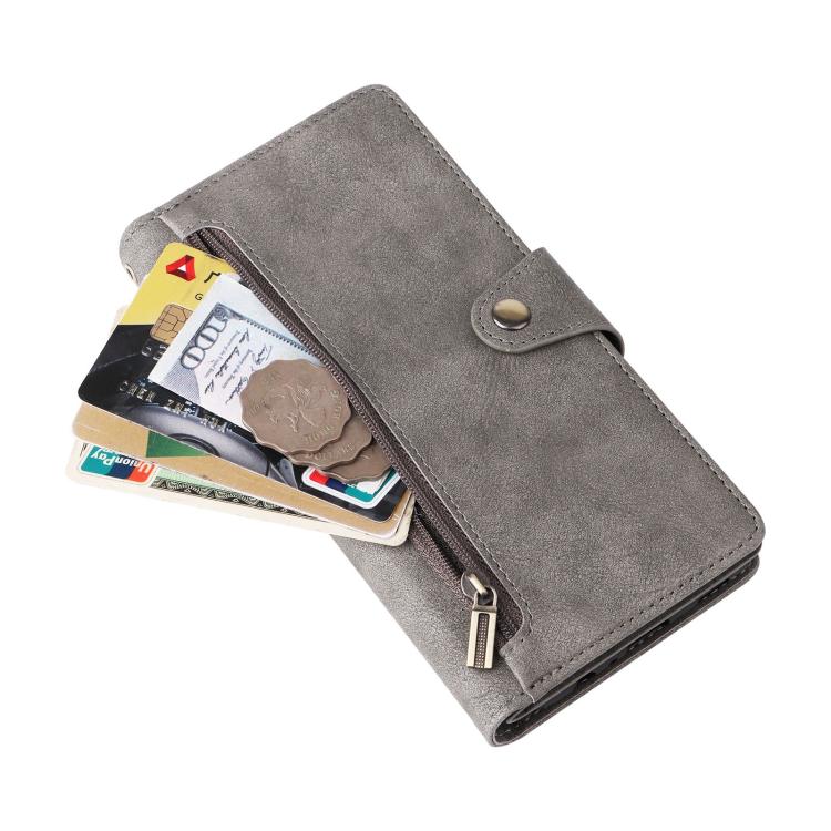For Galaxy A07 4G / 5G Rivet Buckle 9 Cards Three Fold Leather Phone Case