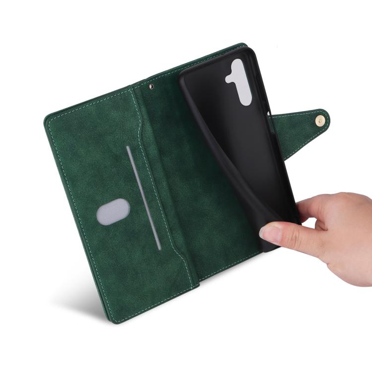 For Galaxy A17 5G Rivet Buckle 9 Cards Three Fold Leather Phone Case