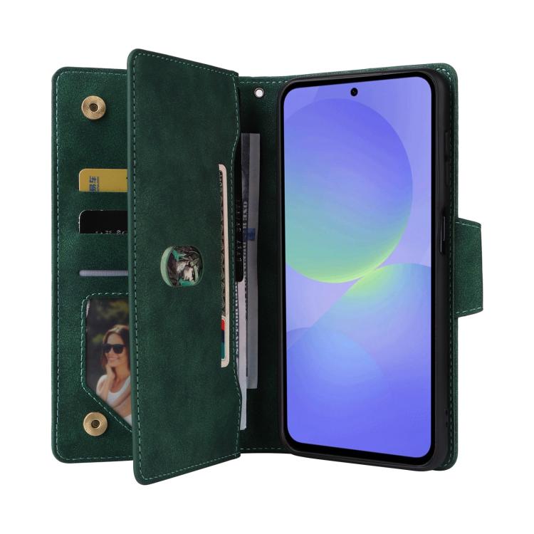 For Galaxy A37 5G Rivet Buckle 9 Cards Three Fold Leather Phone Case