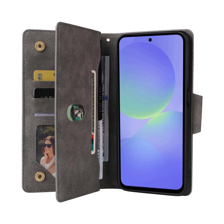 For Galaxy A37 5G Rivet Buckle 9 Cards Three Fold Leather Phone Case