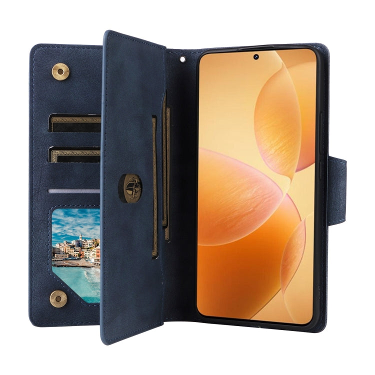 For Xiaomi 14T Pro Global Rivet Buckle 9 Cards Three Fold Leather Phone Case