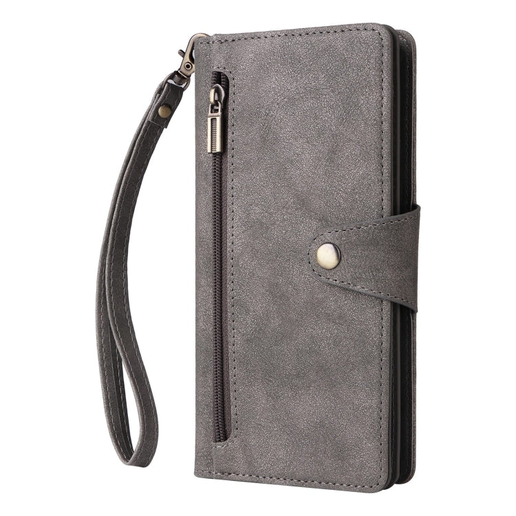 For Xiaomi 14T Pro Global Rivet Buckle 9 Cards Three Fold Leather Phone Case