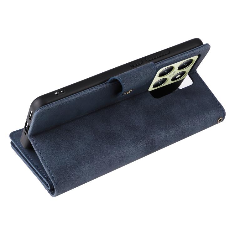 For Xiaomi 14T 5G Global Rivet Buckle 9 Cards Three Fold Leather Phone Case