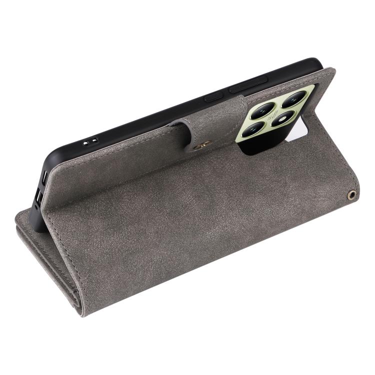For Xiaomi 14T 5G Global Rivet Buckle 9 Cards Three Fold Leather Phone Case