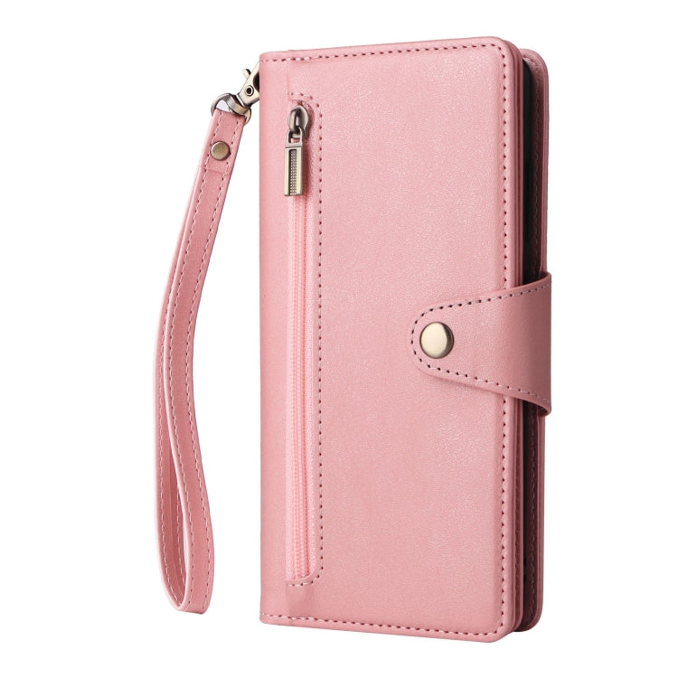 For OnePlus Nord 200 5G Rivet Buckle 9 Cards Three Fold Leather Phone Case