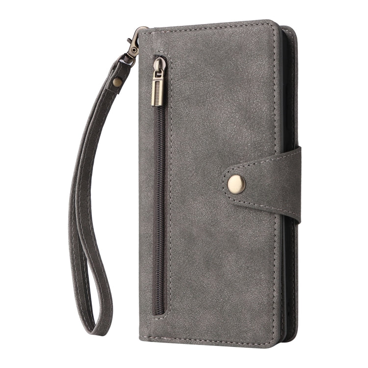 For OnePlus Nord 200 5G Rivet Buckle 9 Cards Three Fold Leather Phone Case