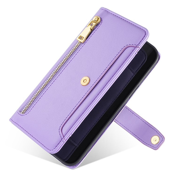 For Fujitsu Arrows We2 Plus Sheep Texture Cross-body Zipper Wallet Leather Phone Case