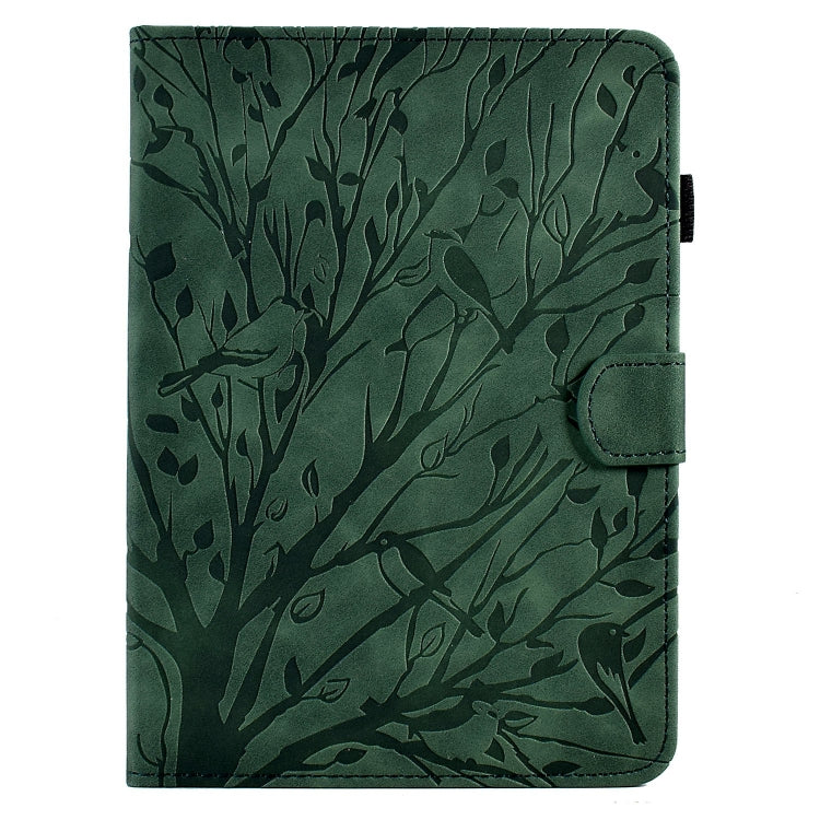 For Amazon Kindle Paperwhite 12th 2024 Fortune Tree Pressure Flower Smart Leather Tablet Case