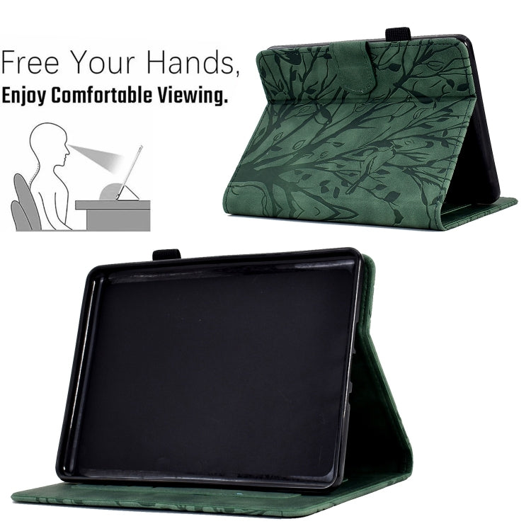 For Amazon Kindle Paperwhite 12th 2024 Fortune Tree Pressure Flower Smart Leather Tablet Case
