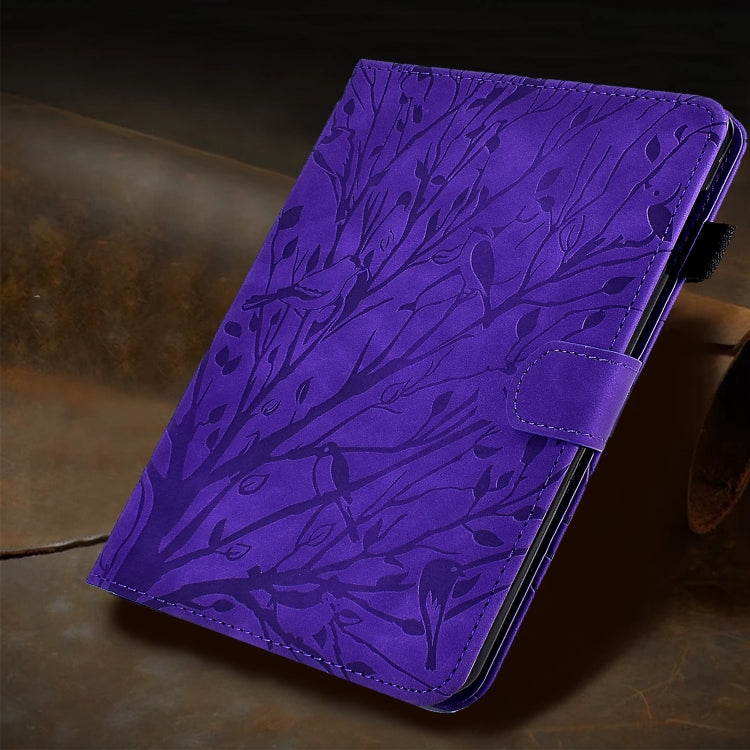 For Amazon Kindle Paperwhite 12th 2024 Fortune Tree Pressure Flower Smart Leather Tablet Case