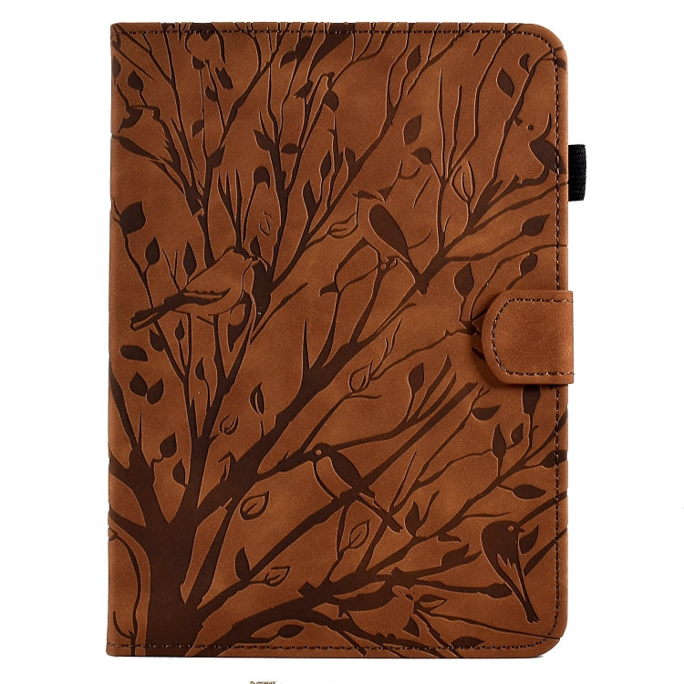 For Amazon Kindle Paperwhite 12th 2024 Fortune Tree Pressure Flower Smart Leather Tablet Case