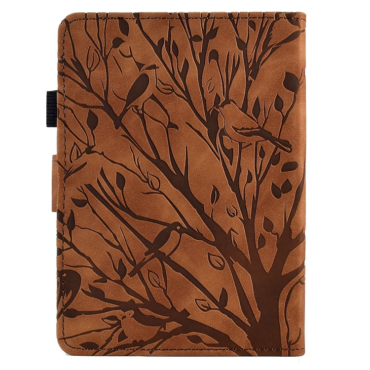 For Amazon Kindle Paperwhite 12th 2024 Fortune Tree Pressure Flower Smart Leather Tablet Case
