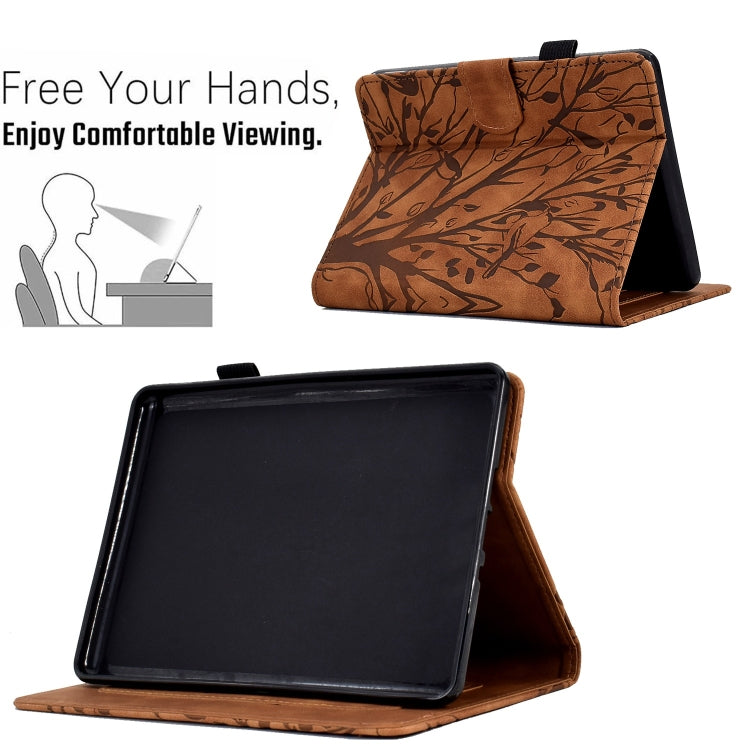 For Amazon Kindle Paperwhite 12th 2024 Fortune Tree Pressure Flower Smart Leather Tablet Case