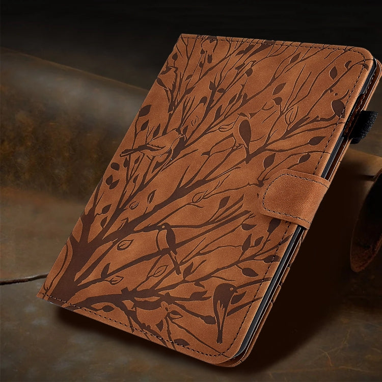 For Amazon Kindle Paperwhite 12th 2024 Fortune Tree Pressure Flower Smart Leather Tablet Case