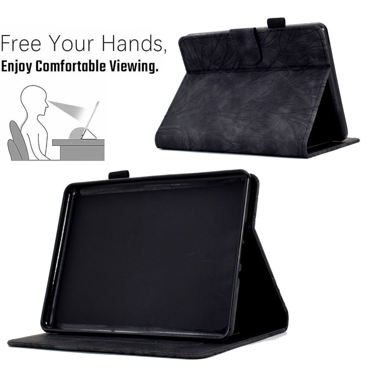 For Amazon Kindle Paperwhite 12th 2024 Fortune Tree Pressure Flower Smart Leather Tablet Case