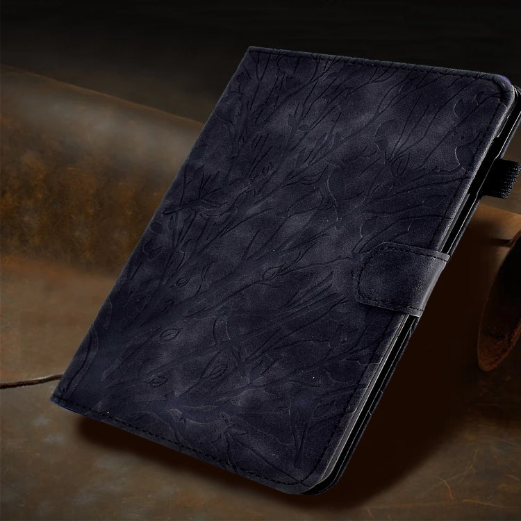 For Amazon Kindle Paperwhite 12th 2024 Fortune Tree Pressure Flower Smart Leather Tablet Case