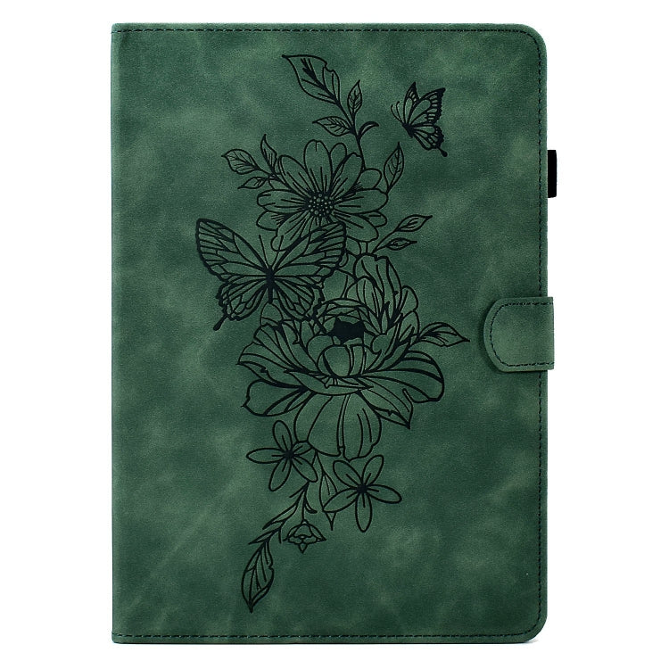 For Amazon Kindle Paperwhite 12th 2024 Peony Butterfly Embossed Leather Smart Tablet Case