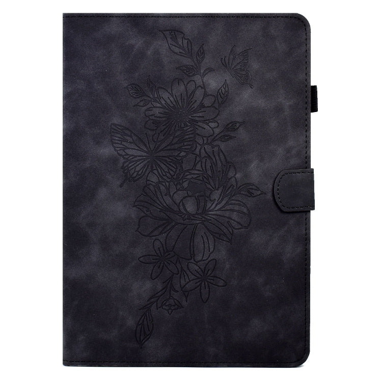 For Amazon Kindle Paperwhite 12th 2024 Peony Butterfly Embossed Leather Smart Tablet Case