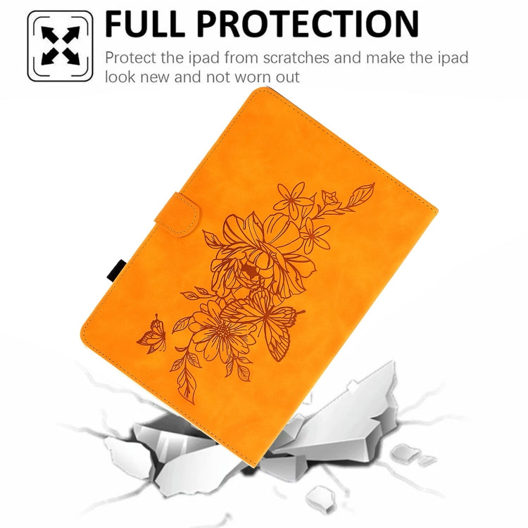 For Amazon Kindle Paperwhite 12th 2024 Peony Butterfly Embossed Leather Smart Tablet Case
