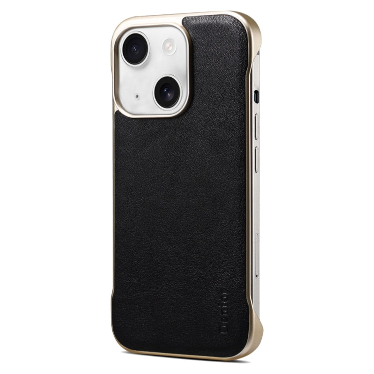 For iPhone 15 Denior MagSafe Genuine Leather Calf Texture  Phone Case
