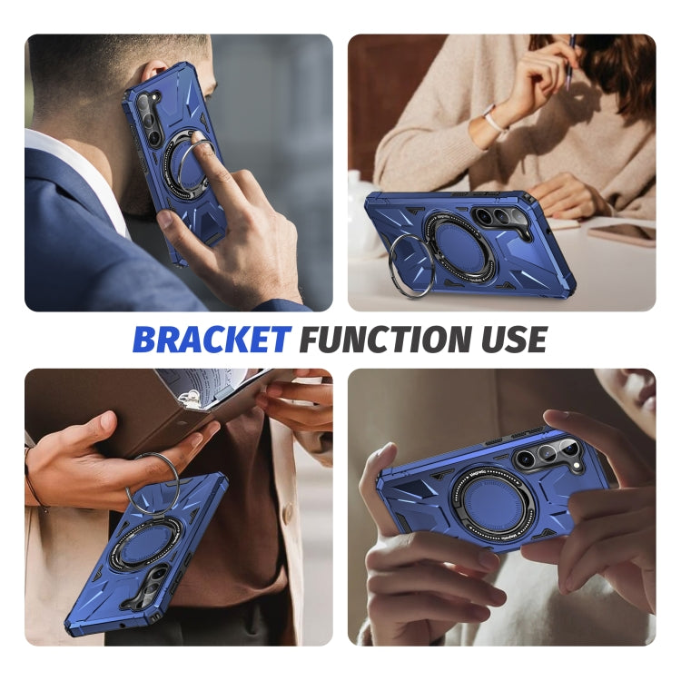 For Samsung Galaxy S25 5G MagSafe Magnetic Shockproof Phone Case with Ring Holder