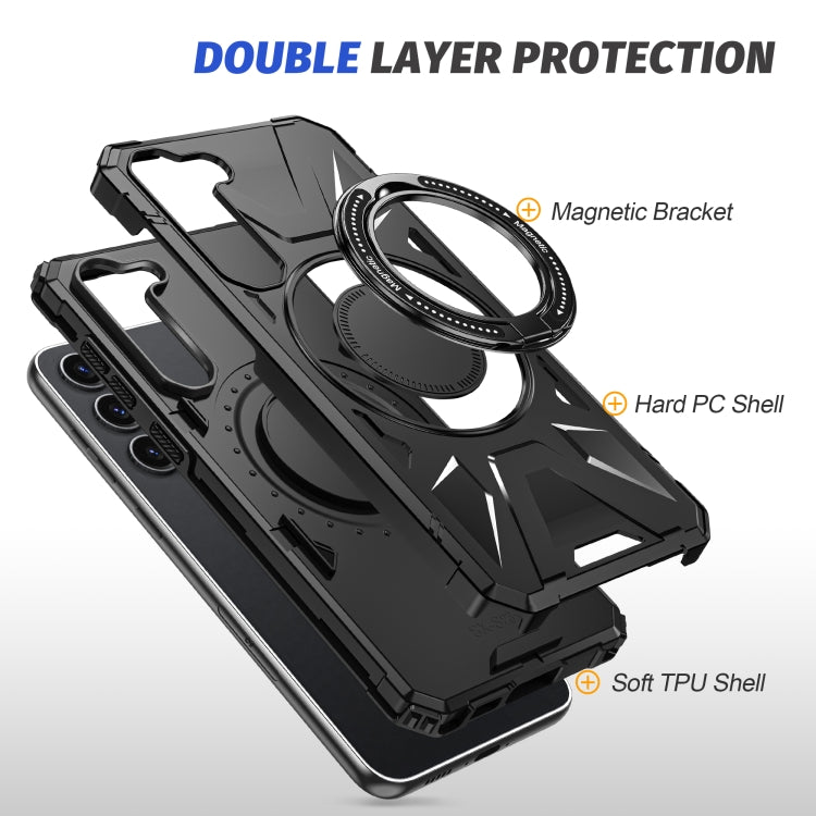 For Samsung Galaxy S25 5G MagSafe Magnetic Shockproof Phone Case with Ring Holder