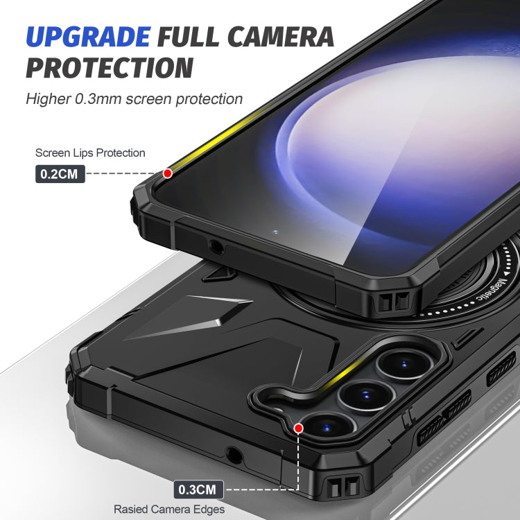 For Samsung Galaxy S25 5G MagSafe Magnetic Shockproof Phone Case with Ring Holder