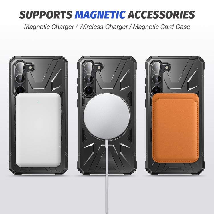 For Samsung Galaxy S25 5G MagSafe Magnetic Shockproof Phone Case with Ring Holder