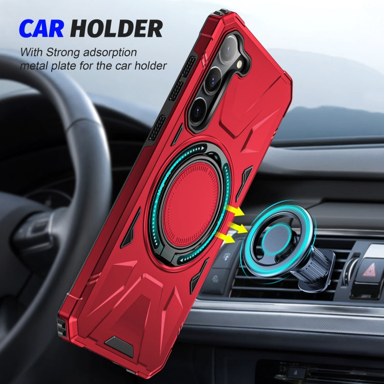 For Samsung Galaxy S25 5G MagSafe Magnetic Shockproof Phone Case with Ring Holder