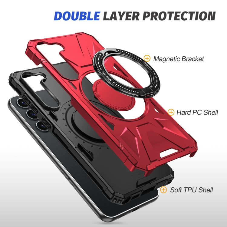 For Samsung Galaxy S25 5G MagSafe Magnetic Shockproof Phone Case with Ring Holder