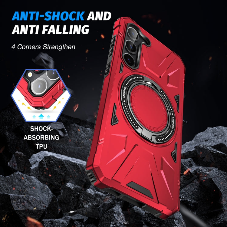 For Samsung Galaxy S25 5G MagSafe Magnetic Shockproof Phone Case with Ring Holder
