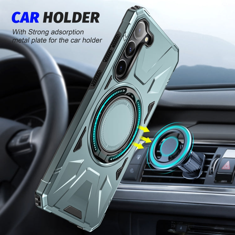 For Samsung Galaxy S25 5G MagSafe Magnetic Shockproof Phone Case with Ring Holder