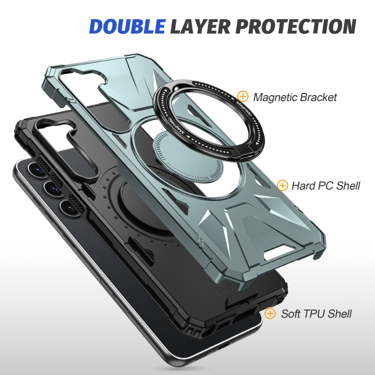 For Samsung Galaxy S25 5G MagSafe Magnetic Shockproof Phone Case with Ring Holder