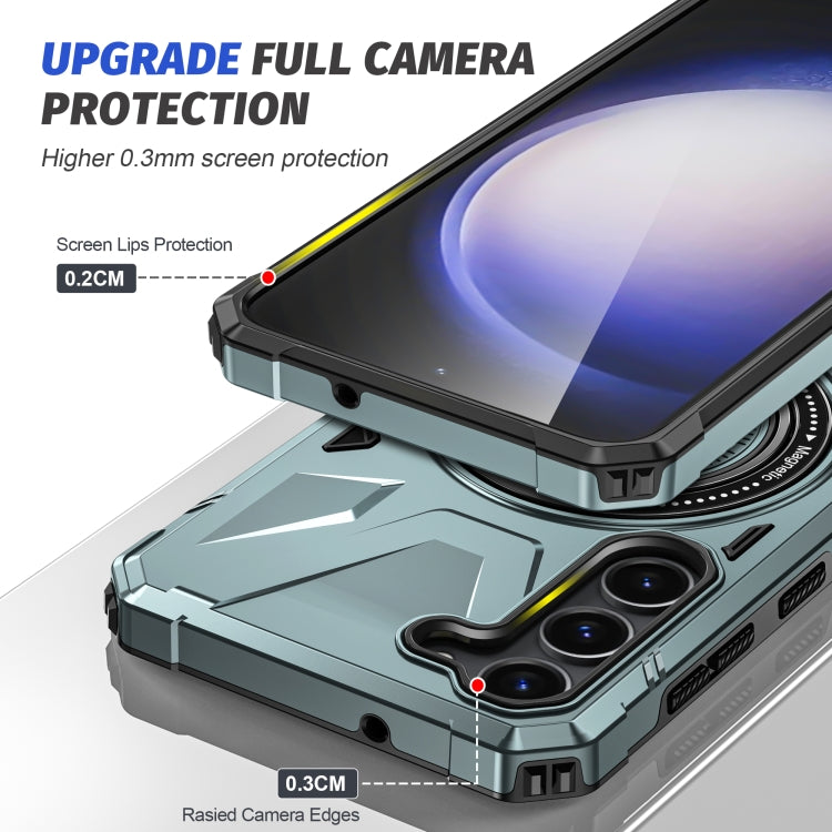 For Samsung Galaxy S25 5G MagSafe Magnetic Shockproof Phone Case with Ring Holder