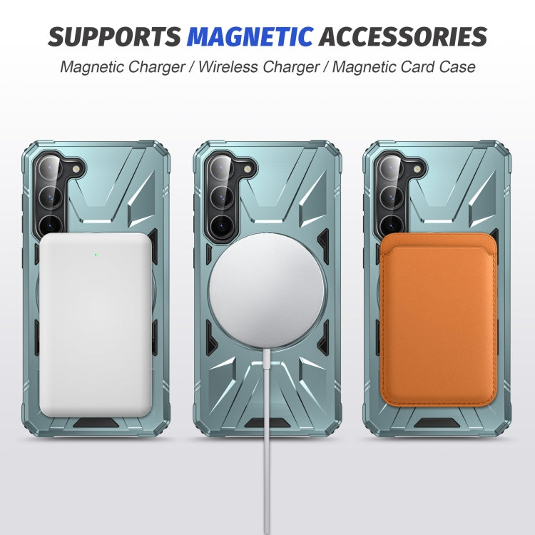 For Samsung Galaxy S25 5G MagSafe Magnetic Shockproof Phone Case with Ring Holder