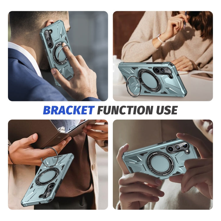 For Samsung Galaxy S25 5G MagSafe Magnetic Shockproof Phone Case with Ring Holder