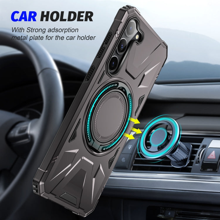 For Samsung Galaxy S25 5G MagSafe Magnetic Shockproof Phone Case with Ring Holder