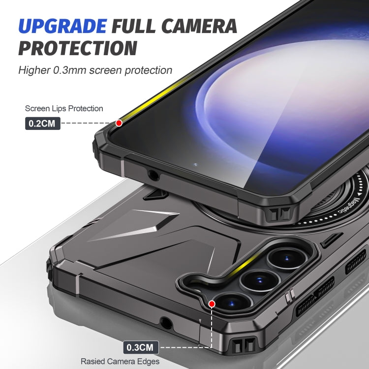 For Samsung Galaxy S25 5G MagSafe Magnetic Shockproof Phone Case with Ring Holder