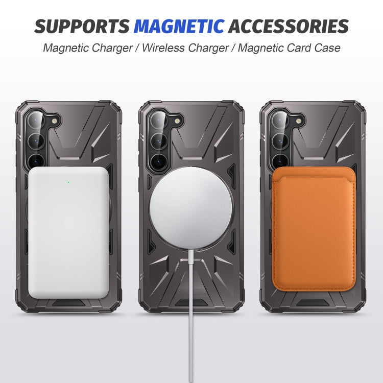 For Samsung Galaxy S25 5G MagSafe Magnetic Shockproof Phone Case with Ring Holder