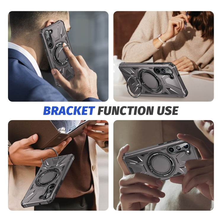 For Samsung Galaxy S25 5G MagSafe Magnetic Shockproof Phone Case with Ring Holder