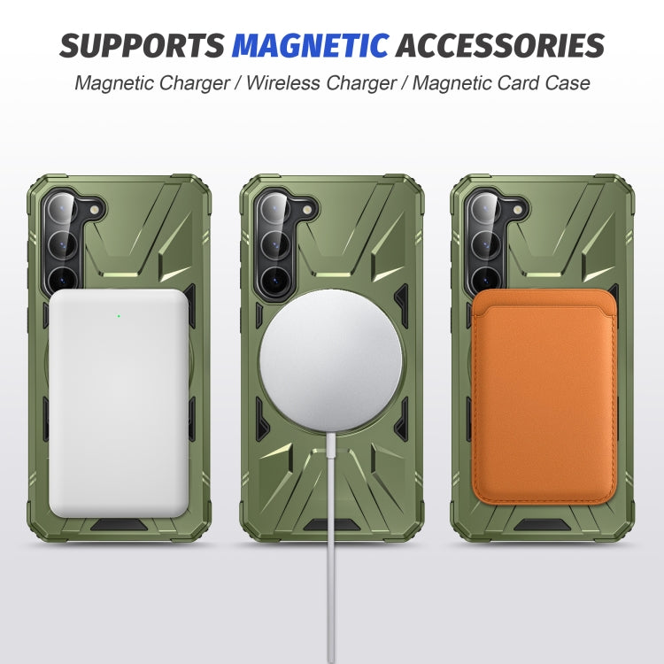 For Samsung Galaxy S25 5G MagSafe Magnetic Shockproof Phone Case with Ring Holder