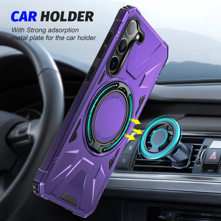 For Samsung Galaxy S25 5G MagSafe Magnetic Shockproof Phone Case with Ring Holder