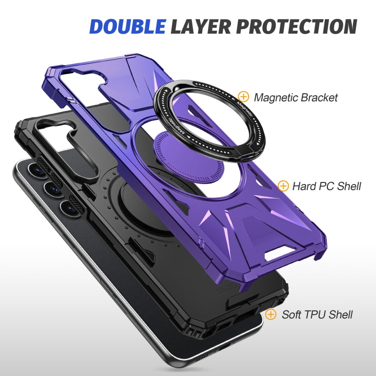 For Samsung Galaxy S25 5G MagSafe Magnetic Shockproof Phone Case with Ring Holder