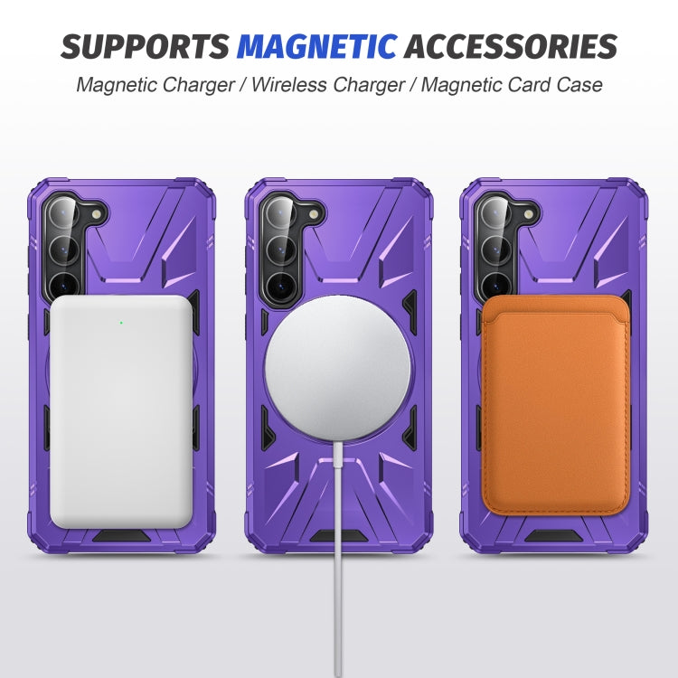 For Samsung Galaxy S25 5G MagSafe Magnetic Shockproof Phone Case with Ring Holder