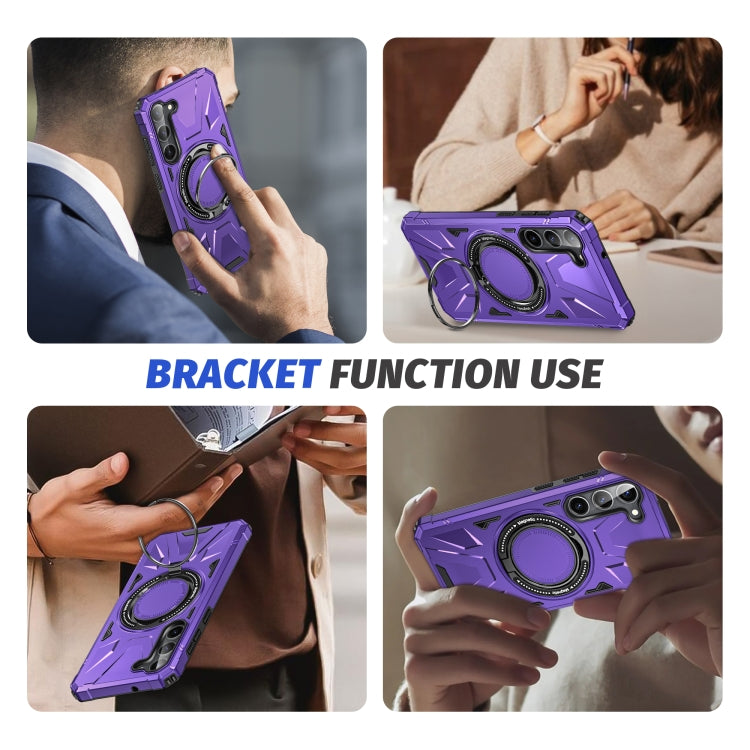 For Samsung Galaxy S25 5G MagSafe Magnetic Shockproof Phone Case with Ring Holder