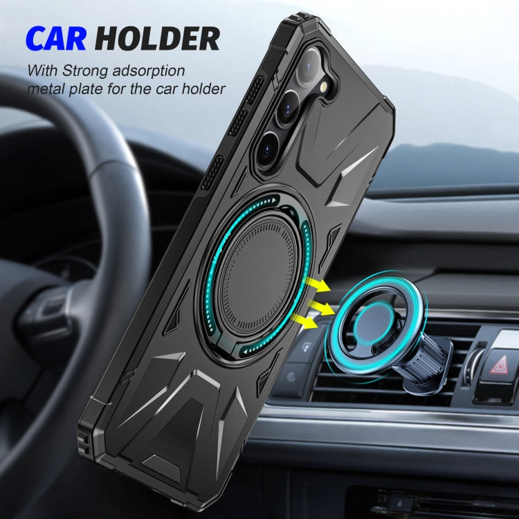 For Samsung Galaxy S25+ 5G MagSafe Magnetic Shockproof Phone Case with Ring Holder