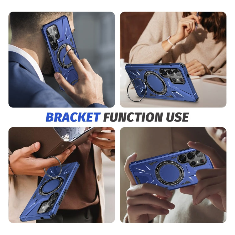For Samsung Galaxy S25 Ultra 5G MagSafe Magnetic Shockproof Phone Case with Ring Holder