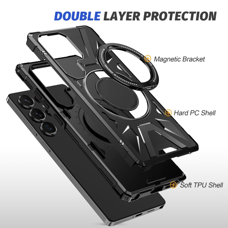 For Samsung Galaxy S25 Ultra 5G MagSafe Magnetic Shockproof Phone Case with Ring Holder